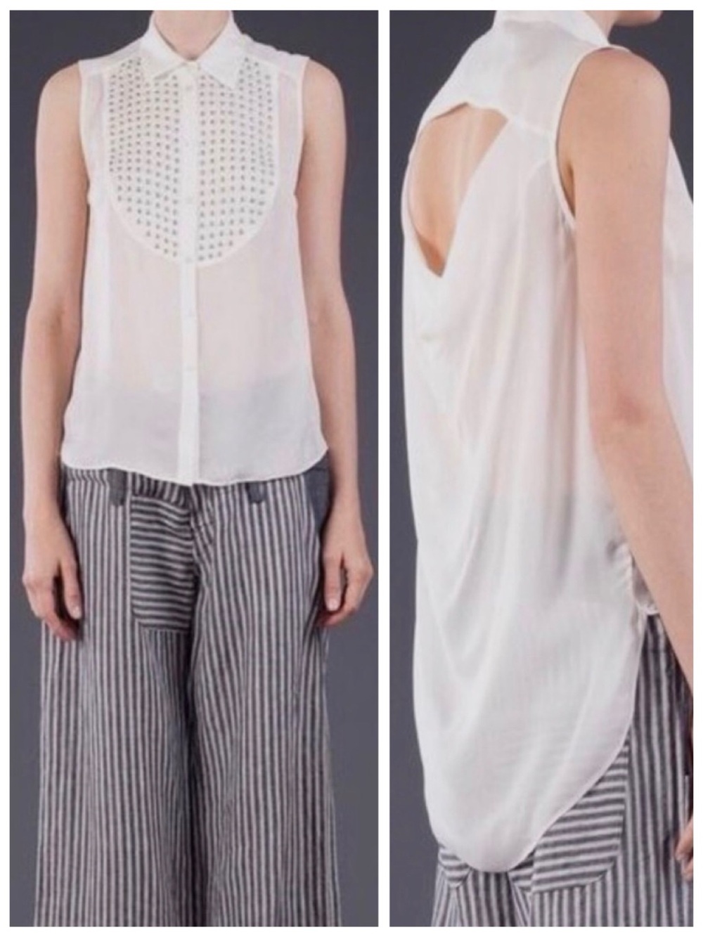 Elizabeth and James Ivory Silk Misaki Blouse, sz. XS